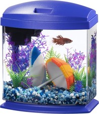 Compact 1 Gallon Fish Tank Kit with SmartClean Technology - Ideal for Beginners