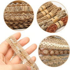 9 Rolls Jute Ribbons Lace Craft Ribbon 18 Meters for Crafts Wraping Gifts Par...
