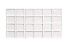 24 Slot Coin Jewelry Showcase Display Tray Flocked Inserts