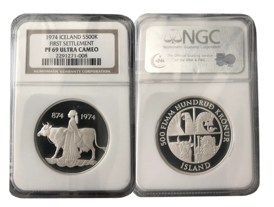 Islandia 1974 500 coronas NGC PF ultra cámara (plata 0,925) Foto 3 de 4