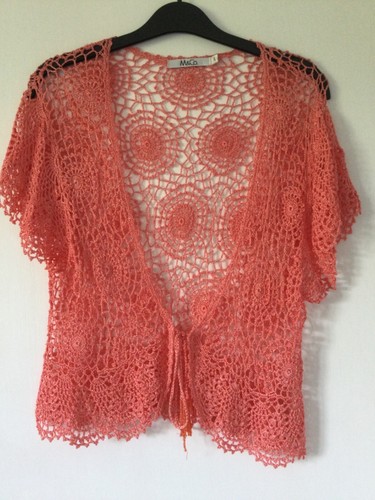 Orange Crochet Bolero size L