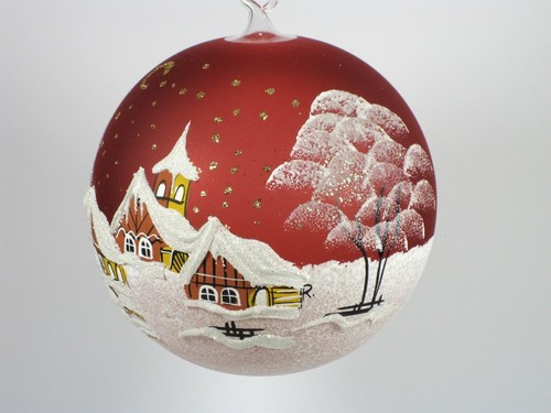 Weihnachtskugel - handbemalt.d.12 cm. Verschiedene Farben. - Bild 4 von 30