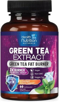 Green Tea Extract Pills - 98% Standardized EGCG 1300mg & 3X Strength for Natural