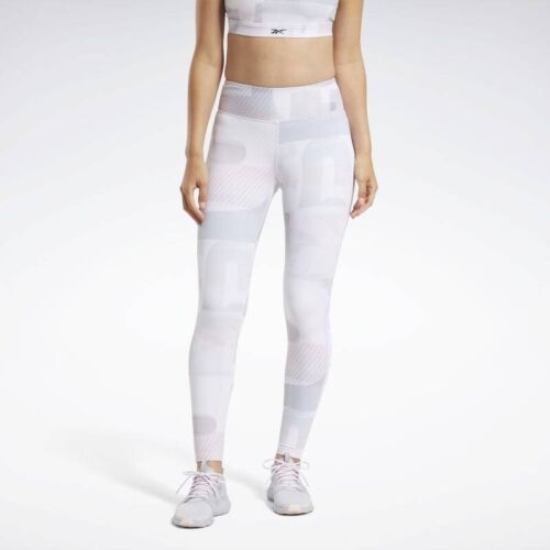REEBOK Lux Bold 2.0 Women's Tight Leggings Grey/Pink Ladies Size UK M 12-14 NEW - Picture 2 of 6