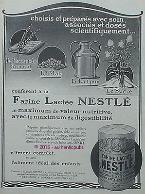 ADVERTISEMENT NESTLE FLOUR MILK BISCUIT MALT MILK SUGAR CHILD 1926 FRENCH AD