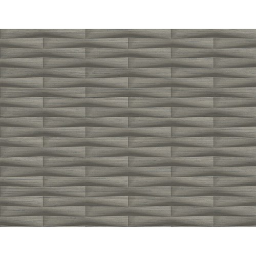 2988-70006 Gator Brown Geometric Stripe Transitional Wallpaper Vinyl Unpasted W - Picture 1 of 3