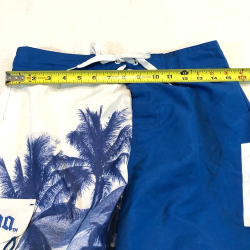 CORONA BEER Men's Board Shorts Swim Trunks Blue White Palm Embroidered Size 32 - Picture 5 of 10