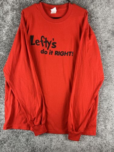 Vintage T Shirt Lefty's Do It Right Red XL Long sl