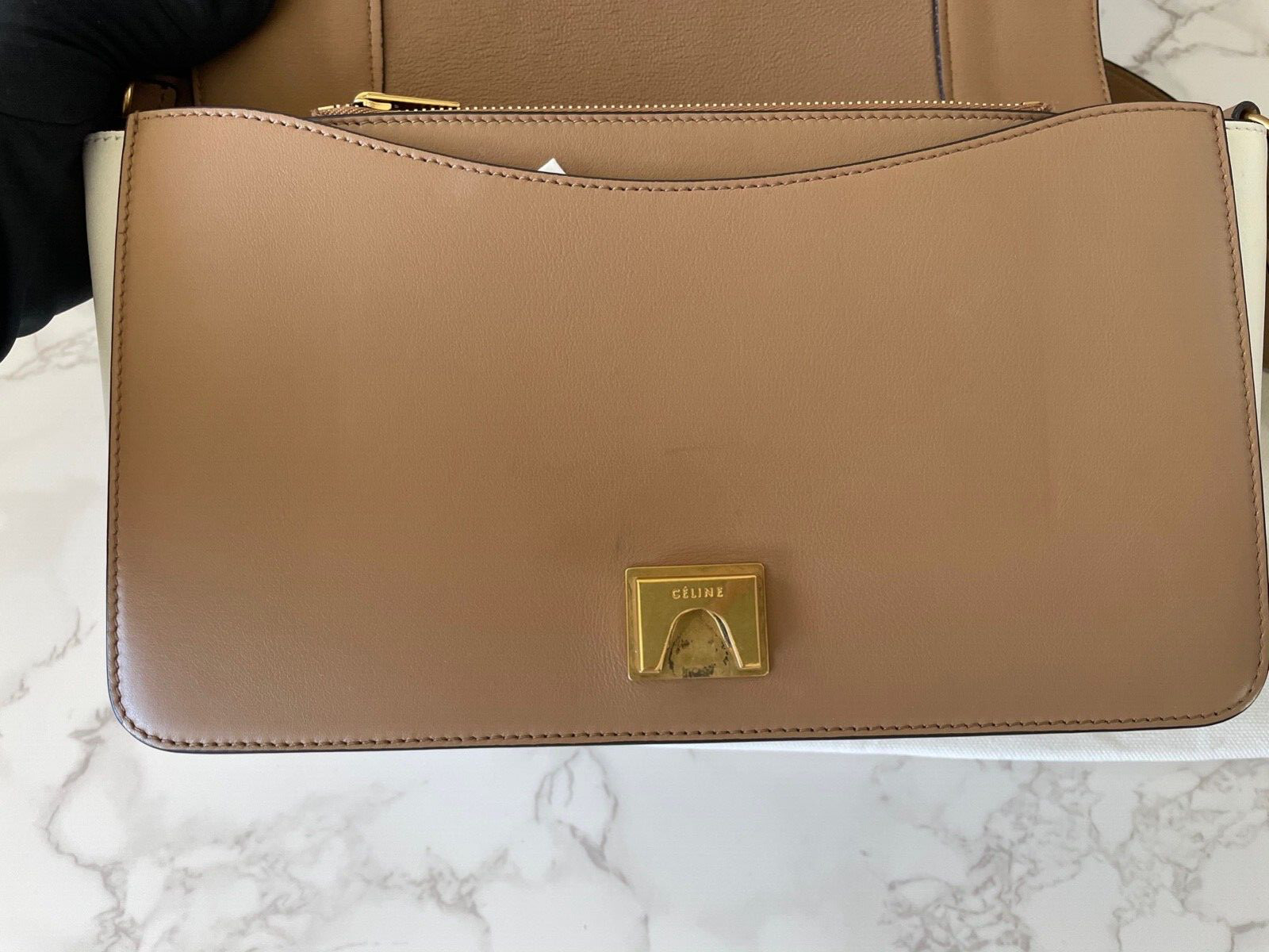 Pre-Owned Authentic CELINE Frame Handbag Shoulder Bag Strap Bag image 10