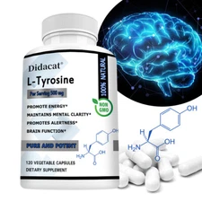 L-Tyrosine 500MG Capsules - Brain Clarity, Concentration and Energy Boost