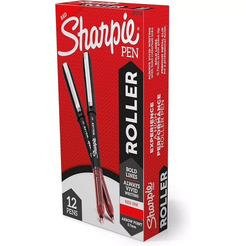 12- Rollerball SHARPIE Rollerball ROJO Rotuladores Punta de Flecha 0.7mm Líneas Negritas - Imagen 7 de 9