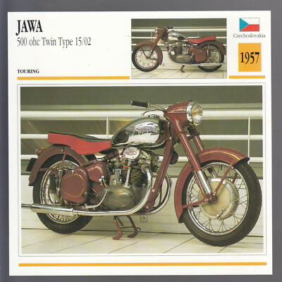 1957 Jawa 500 ohc Twin Type 15/02 Czechoslovakia Motorcycle Photo Spec Info Card