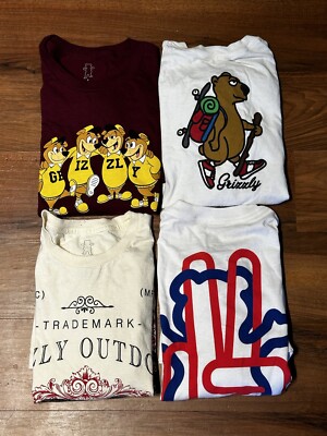 Lot Of 4 Grizzly Griptape T Shirts Size Large