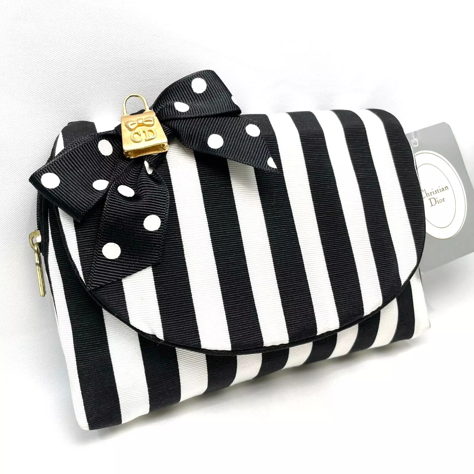 Christian DIOR Pochette Maquillage Cosmétique Sac à Main Mini Pochette avec Miroir 