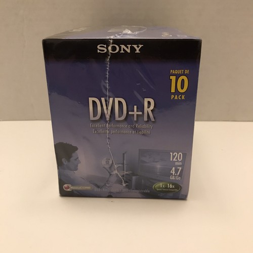 Sony DVD-+R 16x Recordable 120-minutes/4.7GB, 10DPR47L4 10-Pack, New  - Picture 4 of 5