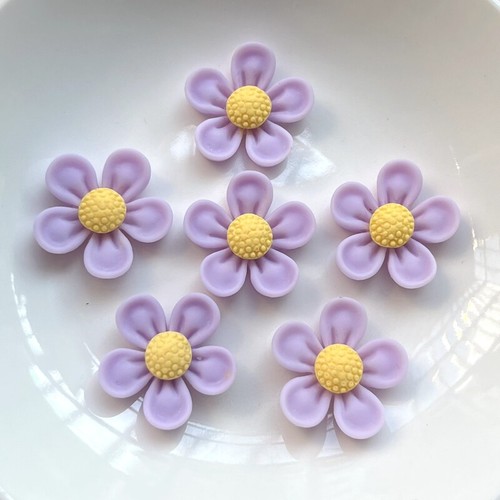 20pcs 21mm Flat Back Resin Cabochon Scrapbook 3D Resin Flowers buttons DIY decor - Picture 10 of 15