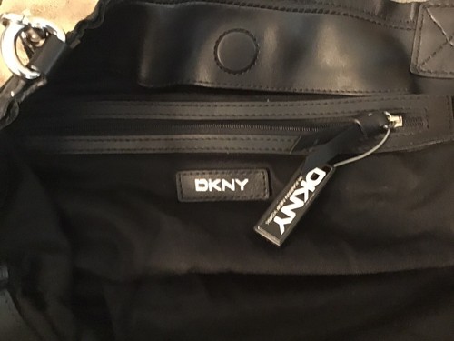 DKNY Dkny Black Ruffle Leather Chain Tote NWOT (Please see description) - Picture 10 of 11