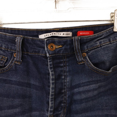 Celebrity Pink Bermuda Shorts 7/28 Distressed Med Blue Denim EUC B62 - Picture 4 of 5