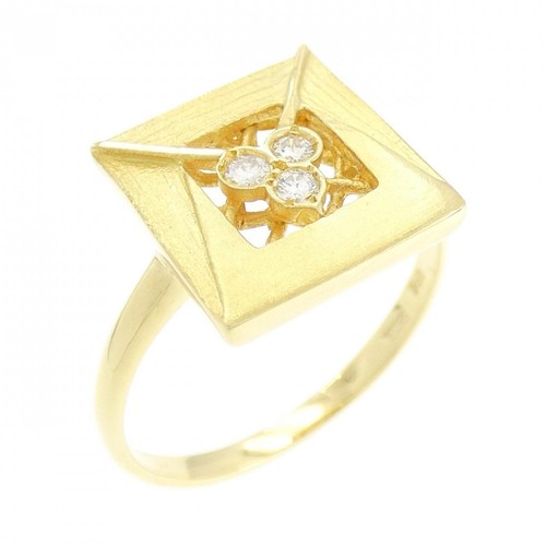 Authentic 750YG Diamond Ring #260-007-075-9372