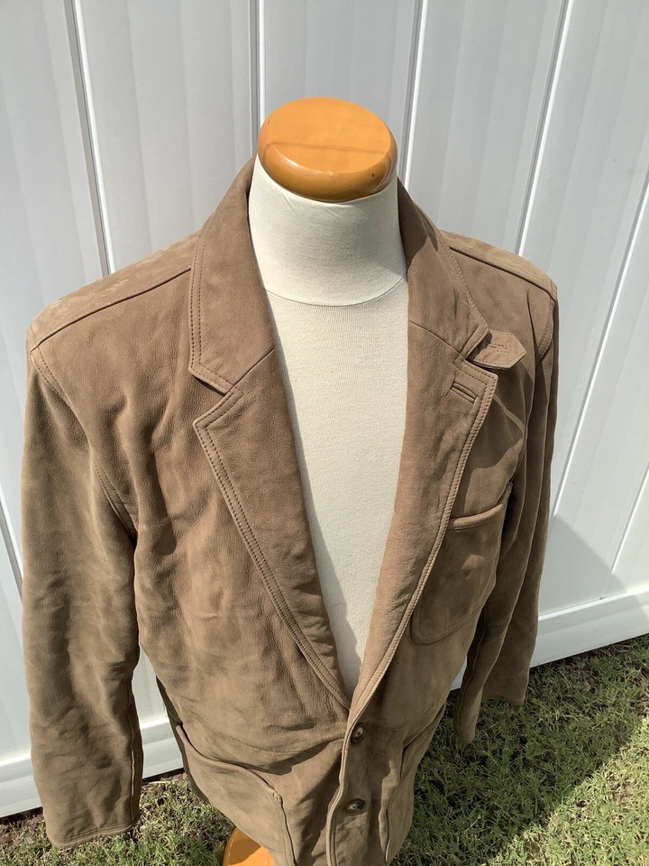Chaqueta Orvis Para Hombres 44 Marrón Cuero Abrigo de Campo Blazer Caza Deportista Safari Foto 2 de 4