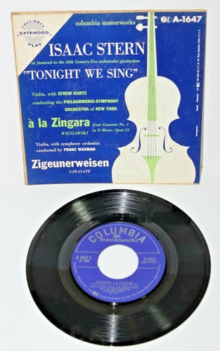 Isaac Stern Sarasate Wieniawski Zigeunerweisen A La Zingara Vinyl 45 EP Record