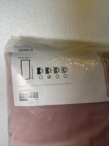 Ikea SANELA Curtains Room Darkening 55" x 98" 1 Pair Light Pink 104.140.14 New - Picture 2 of 3