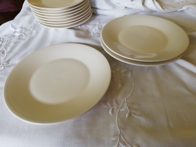 John Lewis White Porcelain Line Pattern Rim Dessert Salad Side  Plate