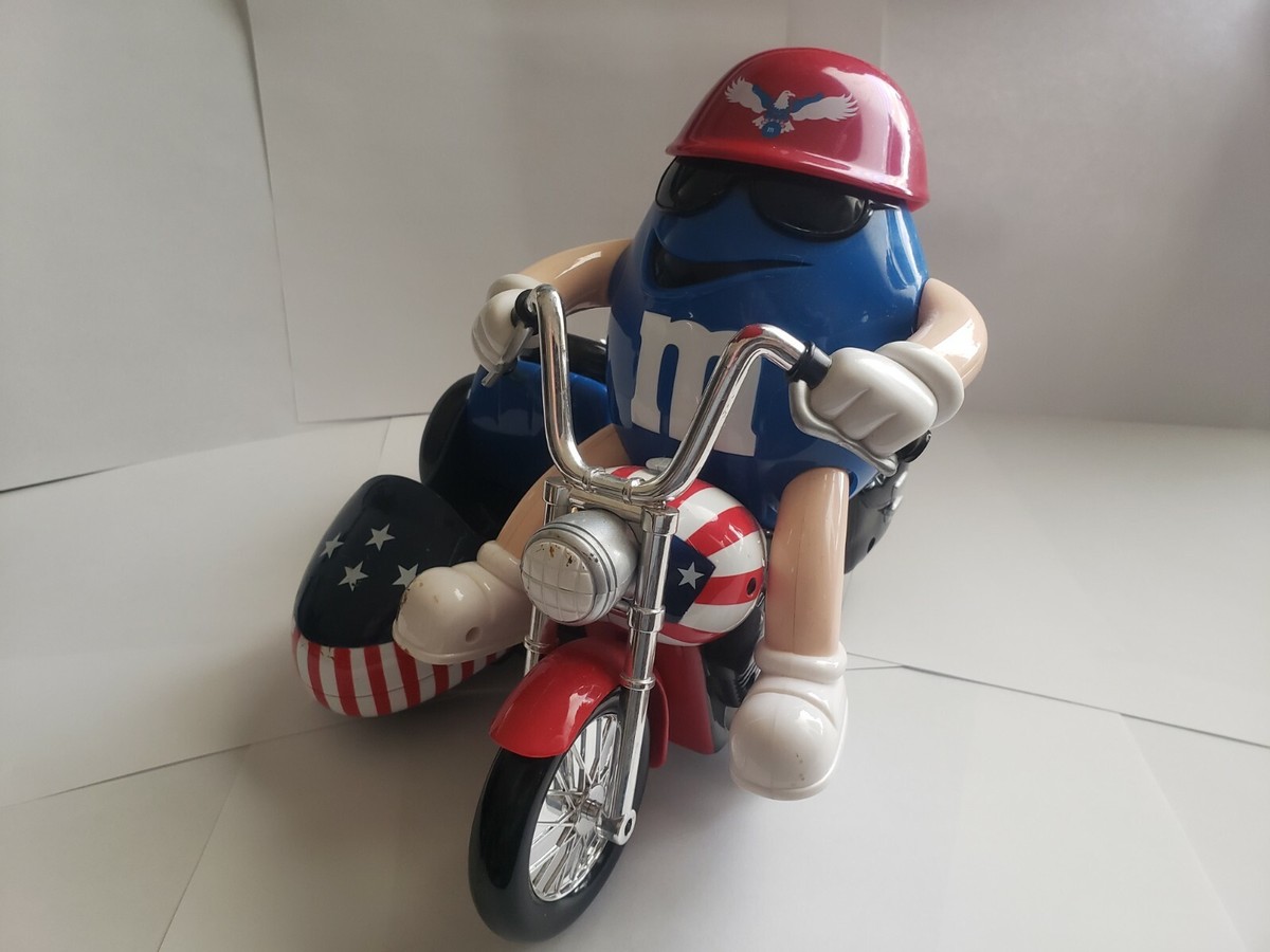 🔥🚨Vintage Blue M&M American Motorcycle Candy Dispenser
