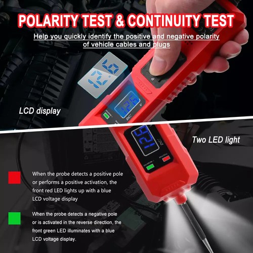 6-36V Automotive Digital Power Probe Circuit Electrical Tester Device System red - Imagen 6 de 11