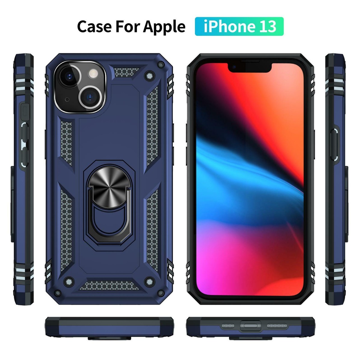 FNTCASE Cover per iPhone 15, Antiurto Case Compatibile con iPhone 14 con Cavalletto protezione Custodia per iPhone 13 Hard Anti-Graffio Protettiva Case Antiurto Custodia
