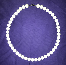 10mm EXQUISITE WHITE NATURAL JADE NECKLACE 18" GIFT NEW