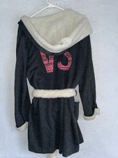 Victoria Secret Hooded Bath Robe Fleece Plush Sherpa XS S women's Cozy VS Logo