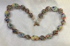 Eine Vintage Murano Millefiori mehrfarbige Glas Halskette