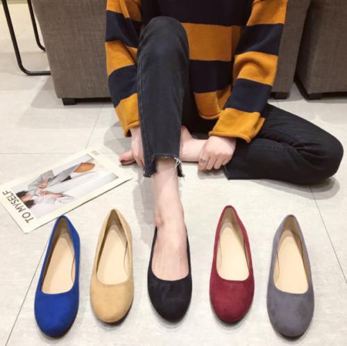 Womens Casual Round Toe Loafers Shallow Flat Comfort Shoes Oversize Slip On OL - Picture 5 of 21