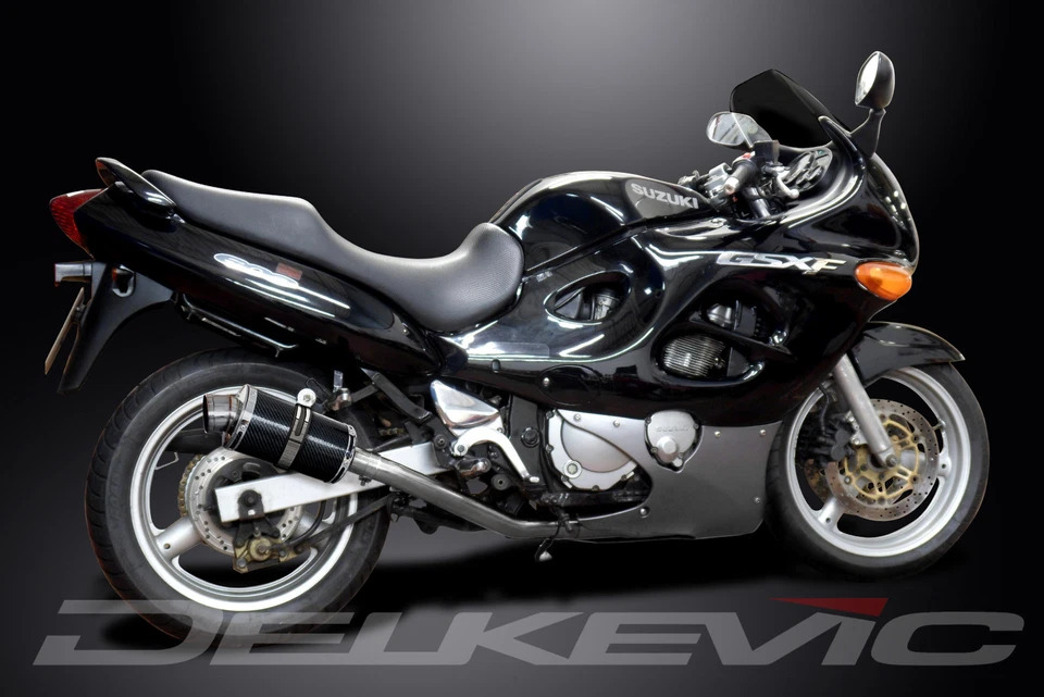 Suzuki GSX600F 600 Katana 1997-2006 Slip On 9" Ovalado Carbono Escape Silenciador Kit Foto 4 de 4