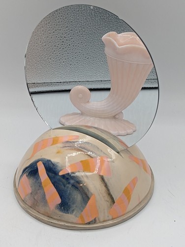 Studio Art Hand Made Nerikomi Clay Base Lydia Kardos Ceramic Mirror Ikebana Vase - Picture 6 of 15