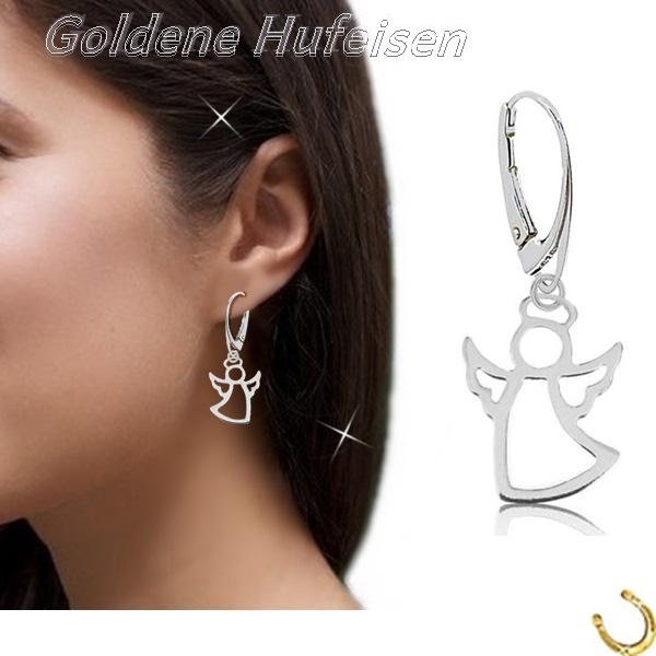 Engel Brisur Ohrringe 925 Sterling Silber MäDchen Damen OhrhäNger Schmuck-Set-image
