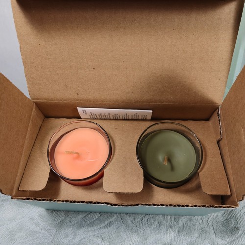 Party Lite Mini Glaskerzen 2er Set, 1 1er Set Apricot Daisy Bamboo Mist