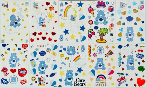Care Bears GRUMPY BEAR STICKERS decal vinyl rainbow hearts stars gems glitter - Picture 5 of 13