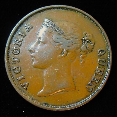 India: 1845 1 Cent Victoria Queen high grade! | eBay