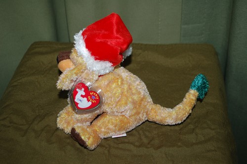 JINGLEPUP DOG Christmas Holiday Ty Beanie White Hat Green Tail Singapore - MWMT - Picture 2 of 2