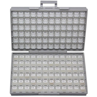 AideTek SMD 0402 Size 1% 144 value 100pcs Resistor kit in BOX-ALL Organizer