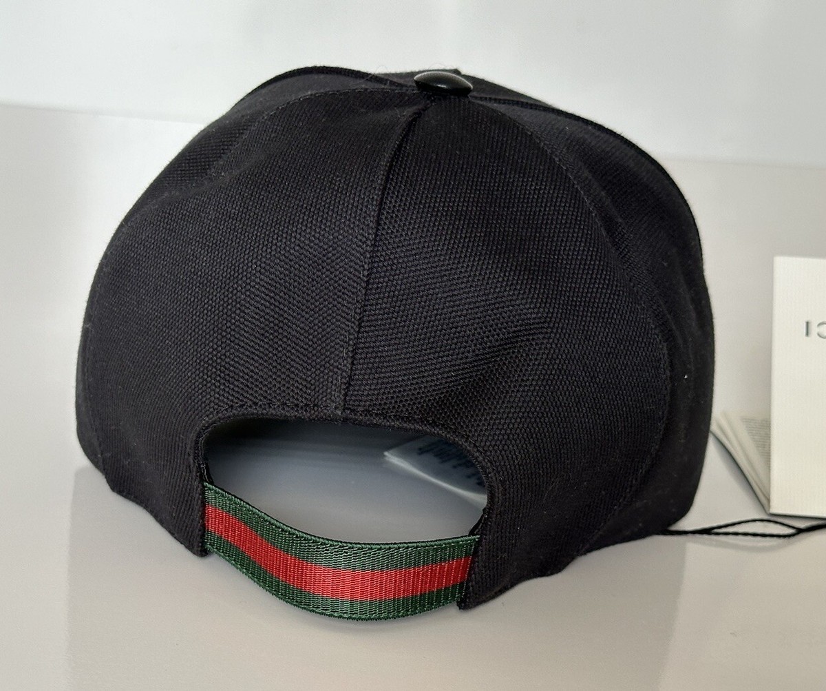 Gucci GG Logo Baseball Cap Hat Cotton Black S (57 cm) Italy 387554