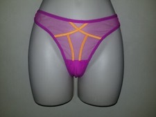 Honey Birdette Saskia Thong size Small Magenta with Orange NWT