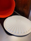 Vintage Tupperware Orange 16 Cup Canister w/Servalier Lid #1222 NICE white seal — photo 4