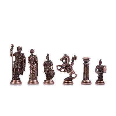 Metal Chess Pieces,Antique Copper Rome Figures,Big Size 4 inc(Only Chess Pieces)