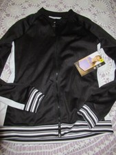 Nwt Avia black zip track jacket girl's 10 12 free ship USA