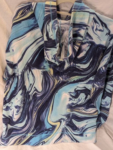 Justice Girls XL Plus Marbled Hooded Sweatshirt Blues Yellow Blk Long Sleeve T19 - Picture 11 of 12