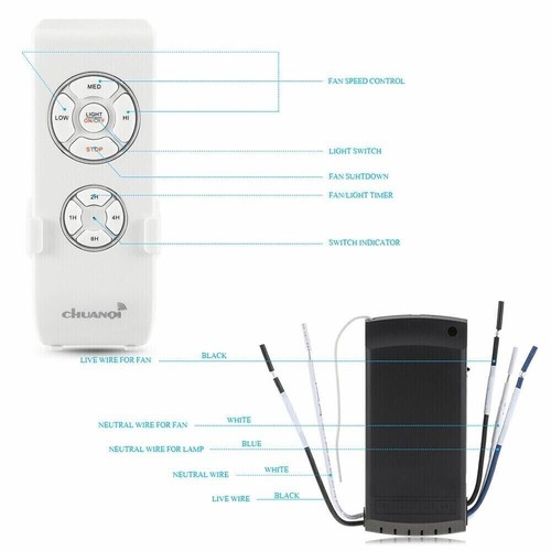 Universal Ceiling Fan Lamp Remote Controller Speed Timing Light Switch Control - Picture 7 of 15