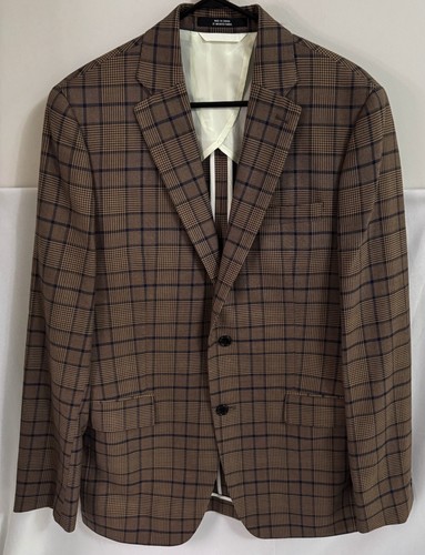 Todd Snyder Sutton Fit Sport Mantel Blazer 40 L braun marine kariert Baumwolle Subalpino